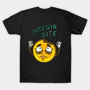 Bitcoin Bite Cryptocurrency Retro Cartoon Coin T-Shirt